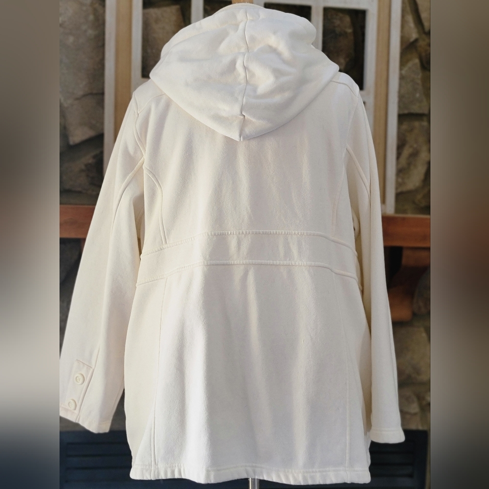 Cream Fleece Double Breasted Transitional Coat Plus Size 3X - Picture 5 of 8